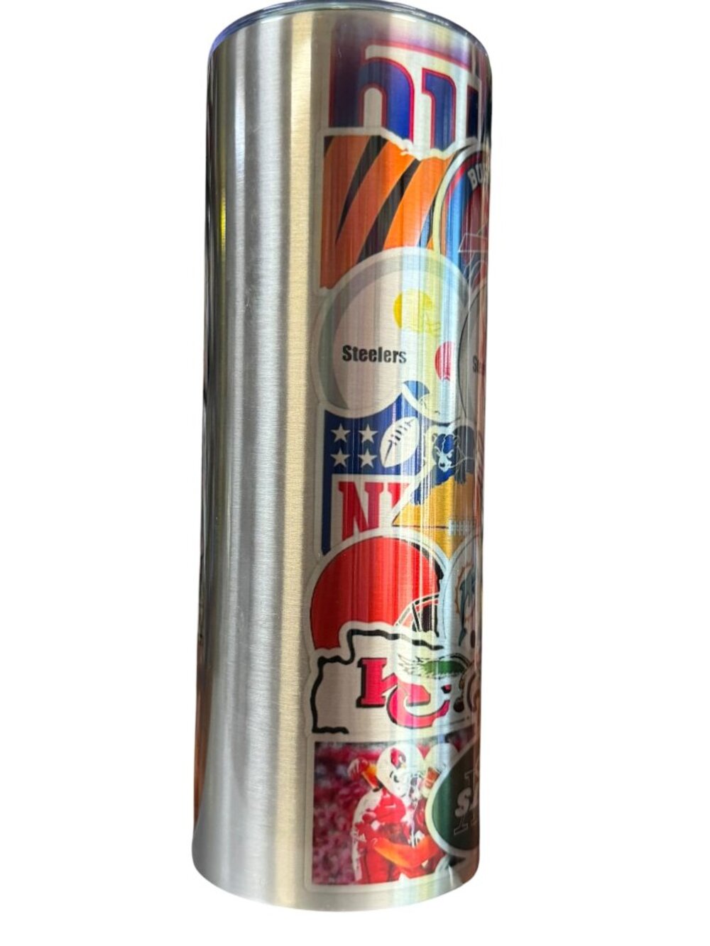 All-Team Logo Collage Stainless Steel Skinny Tumbler, 30oz, with Lid